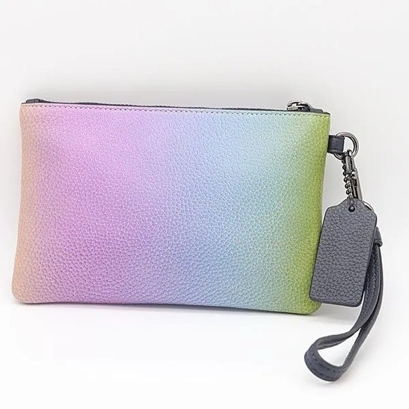 Coach Pouch Leather Multi-Case Women's Multicolor Made in USA Zipper Vintage - Picture 3 of 8